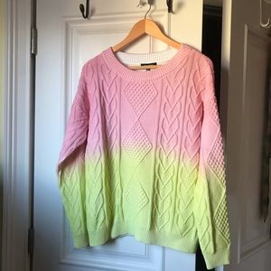 NWT 525 AMERICA OMBRE PASTEL CABLE KNIT SWEATER